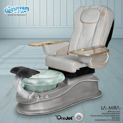 La Mira Gulfstream pedicure chair gray leather luxury salon model