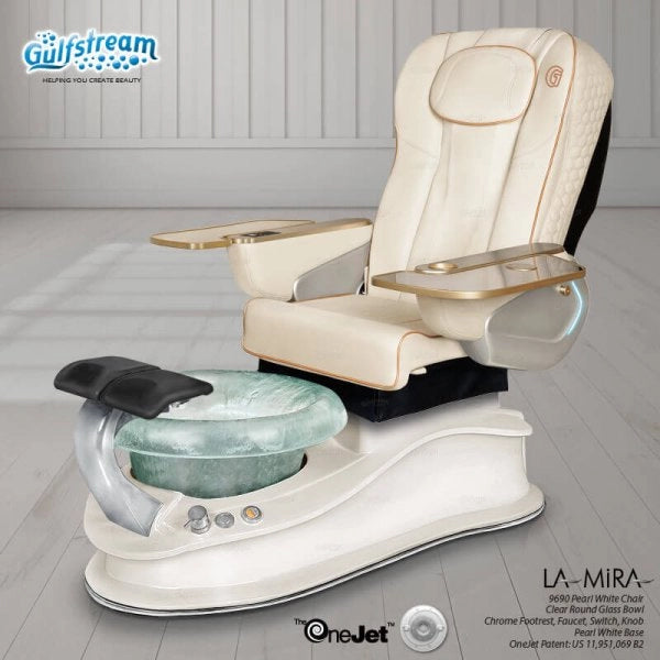 La Mira Pedicure Spa Chair white PU leather salon spa chair