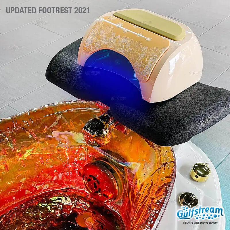UV lamp mounted on footrest of spa chair pedicure La Tulip 3 Gulfstream