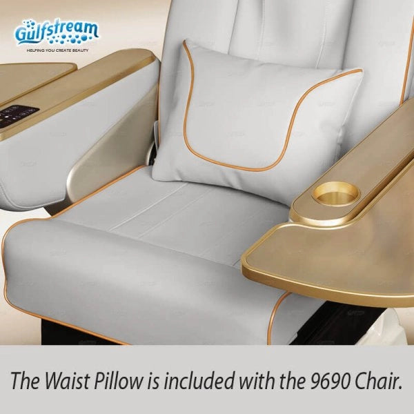 Close-up of gray waist pillow on spa chair massage La Tulip 3 Pedicure Spa by Gulfstream