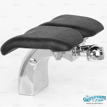 Black and silver footrest on spa chair pedicure La Tulip 3 Gulfstream