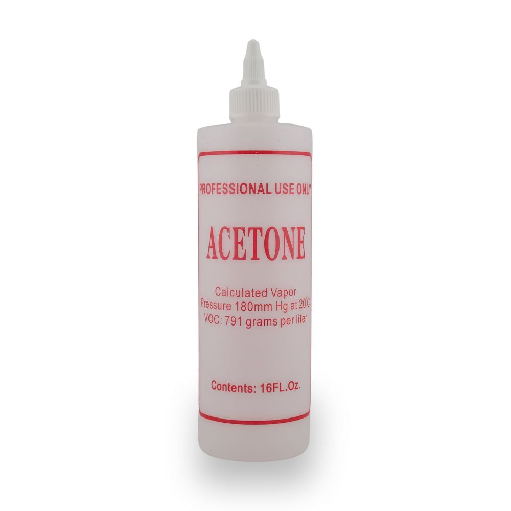 16 oz labelled acetone bottle with twist cap for salon use