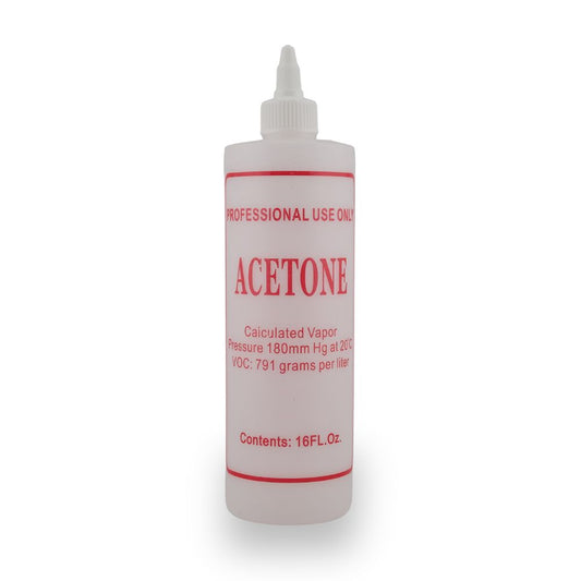 16 oz labelled acetone bottle with twist cap for salon use