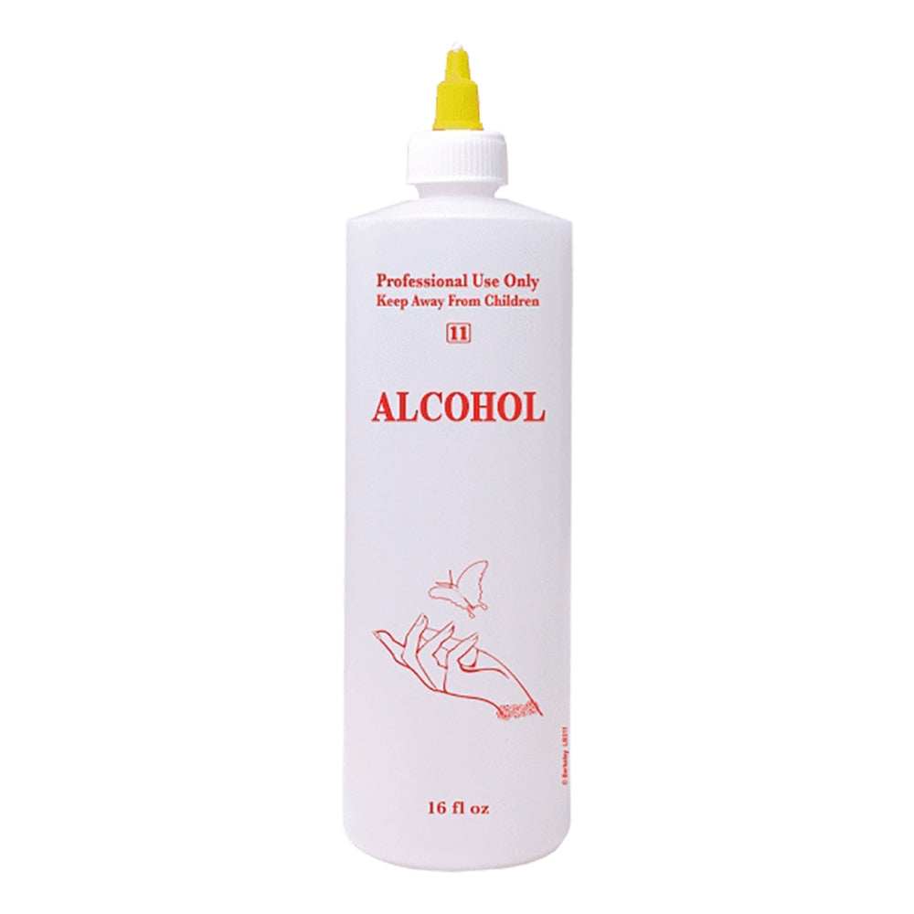 16 oz labelled alcohol bottle with twist cap for salon use