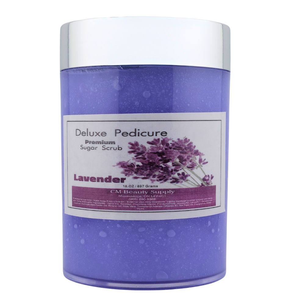 Lavender exfoliating pedicure sugar scrub for soft smooth feet