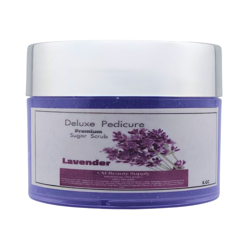 Lavender exfoliating pedicure sugar scrub for soft smooth feet