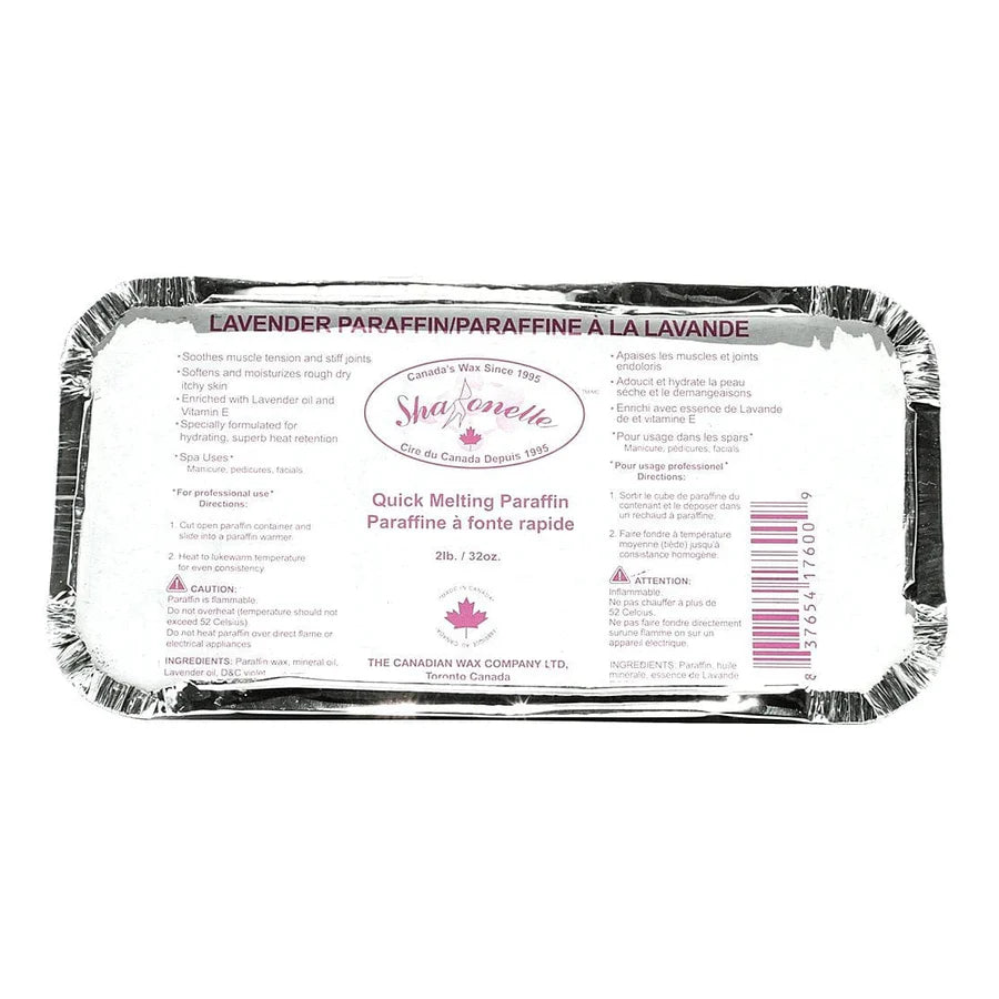 Sharonelle lavender paraffin wax package sold at CM Nail Supply Toronto