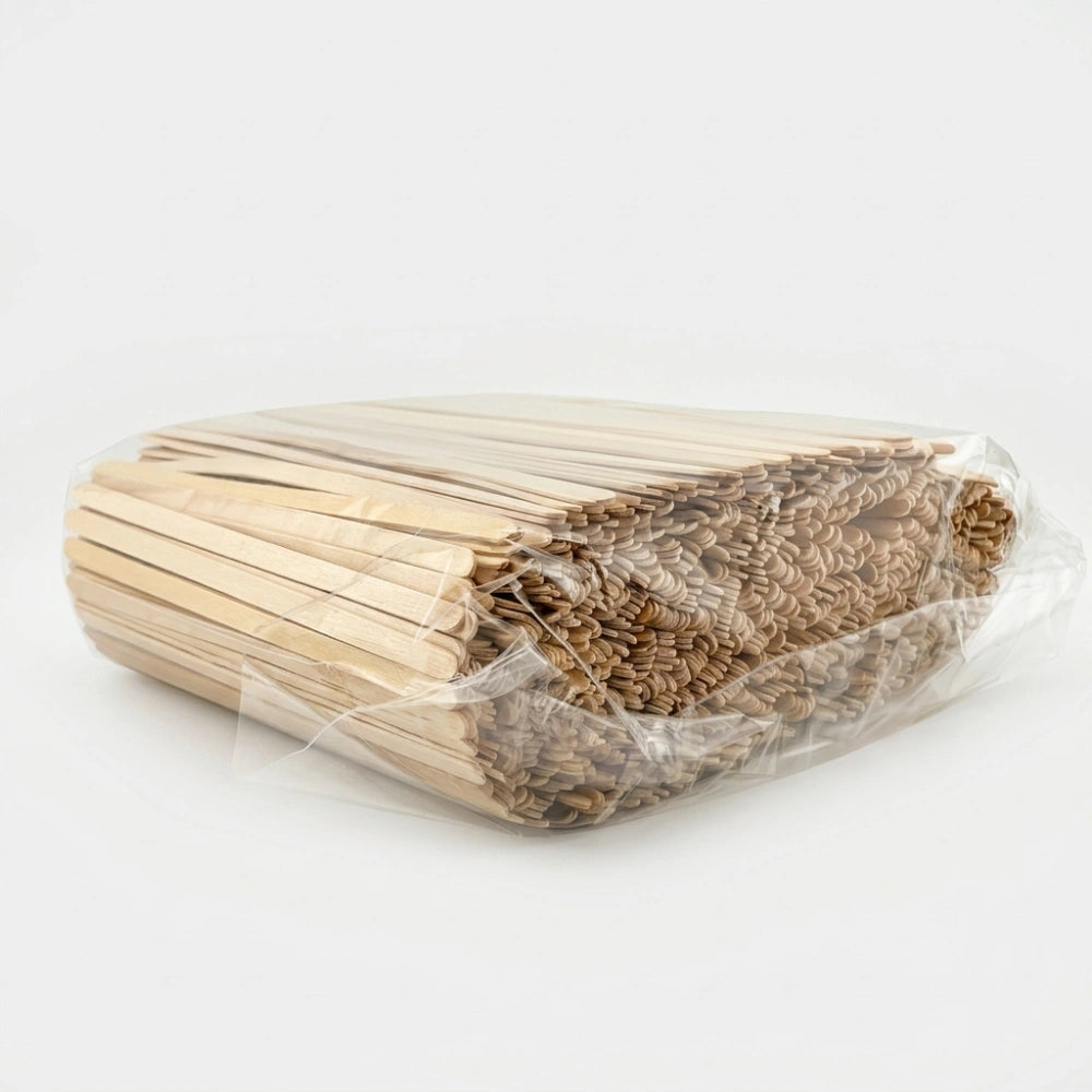 Long wooden wax applicator sticks for precise hair removal waxing applications