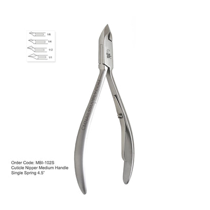 MBI 102S cuticle nipper 4.5 inch single spring professional cuticle cutter Canada