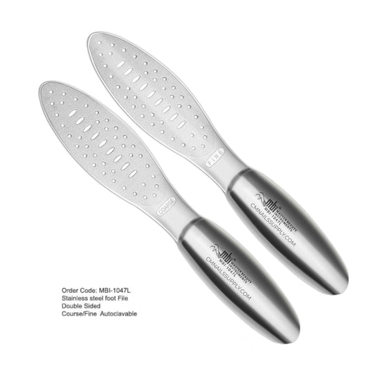 MBI 1047L stainless steel foot file double sided coarse fine professional pedicure tool Canada