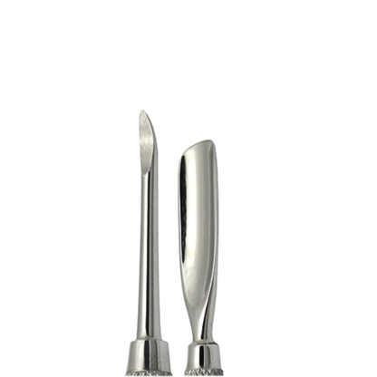 Close up of the ingrown nail lifter end used as a nail edge cleaner.