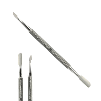 MBI-304 professional cuticle pusher with a knife end for removing glue and skin.