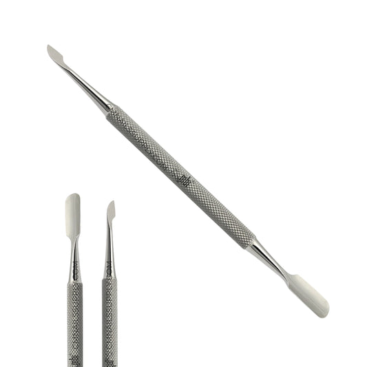 MBI-304 professional cuticle pusher with a knife end for removing glue and skin.