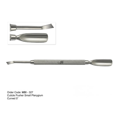 Precision blade end of the MBI-327 tool for cleaning nail corners and edges.