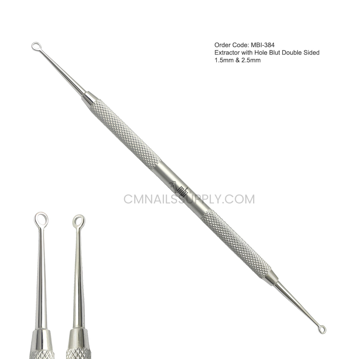 Double sided nail excavator tool for professional manicure and pedicure services