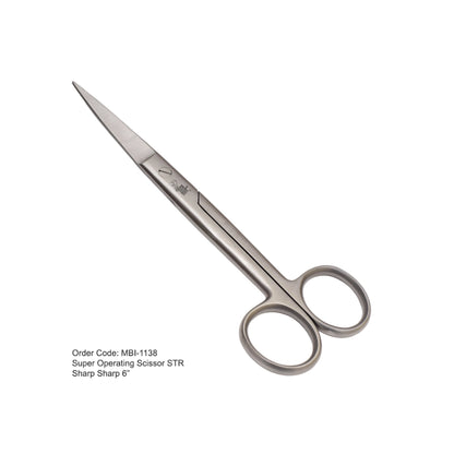 Industrial grade stainless steel straight scissors for professional beauty technicians in Canada.