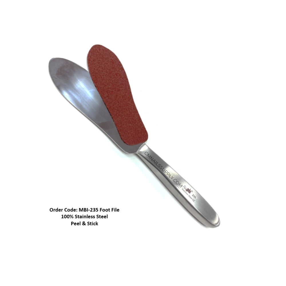 MBI-235 Foot File Double Side Stick & Peel Stainless Steel