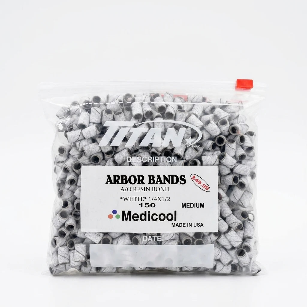 Medium grit Medicool sanding bands for acrylic and gel nails bulk buy