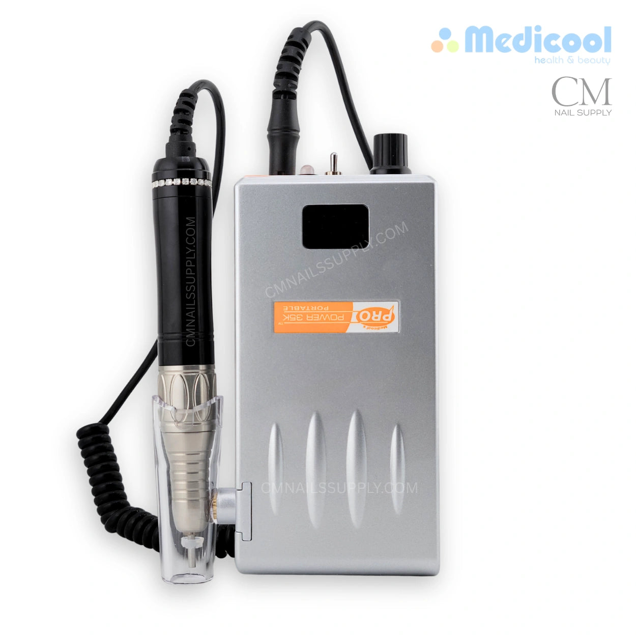 Brushless professional nail drill with digital display with black crystal hand piece