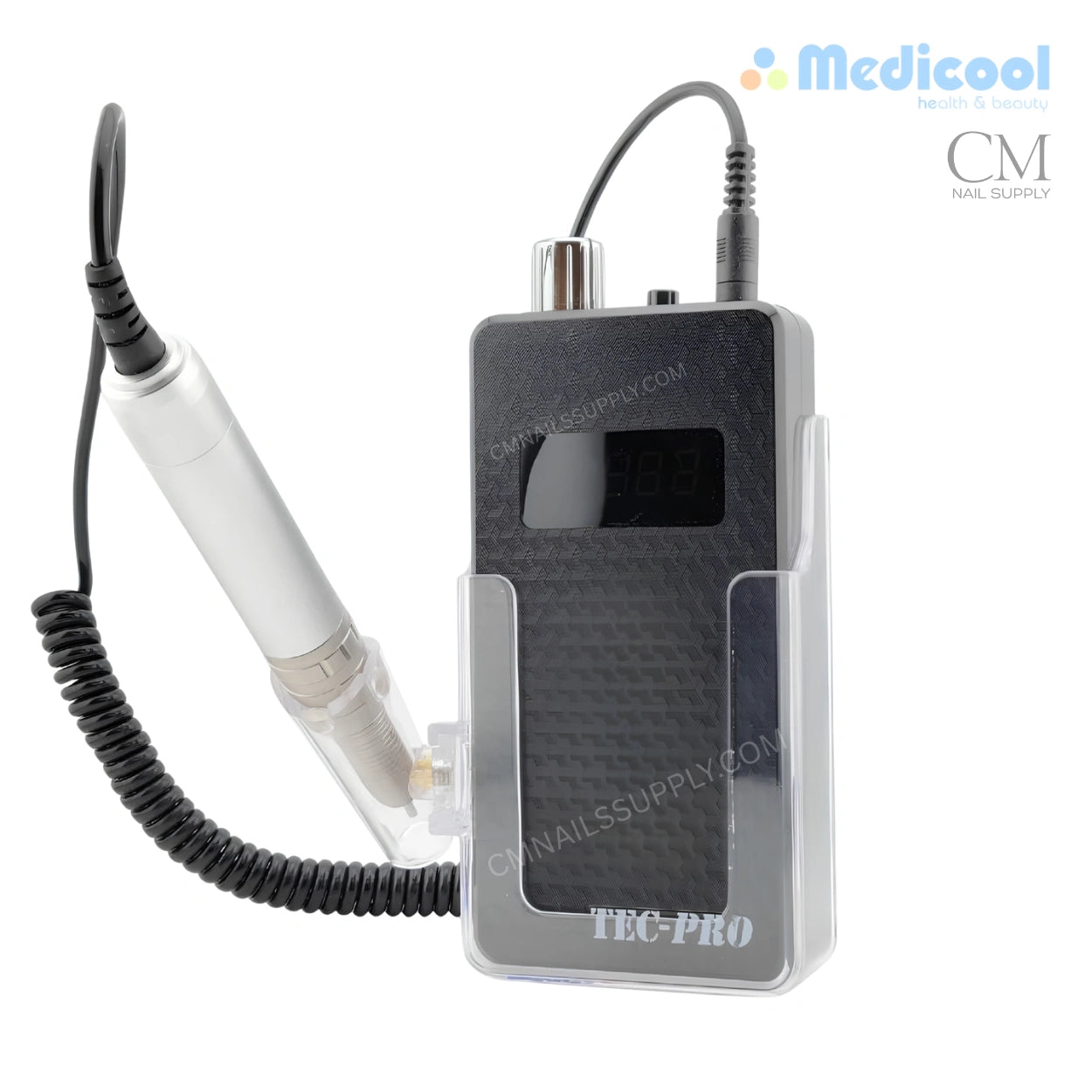 Medicool Tec Pro 30K brushless nail drill for professional manicures black