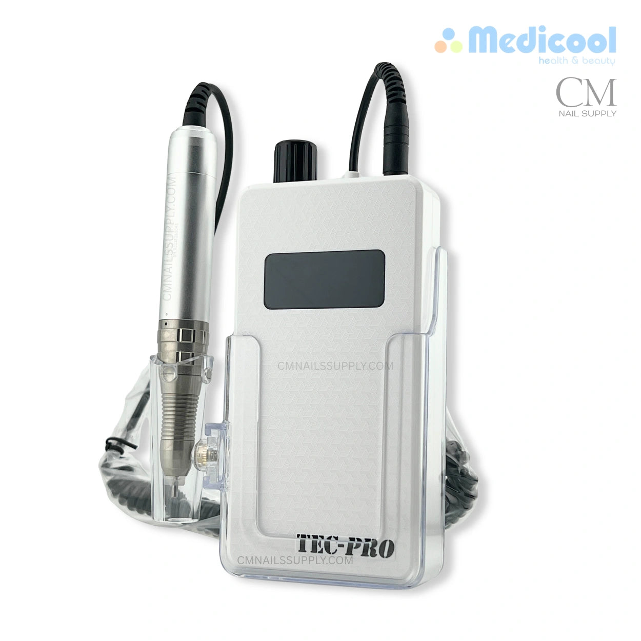 white Medicool Tec Pro 30K brushless nail drill for professional manicures