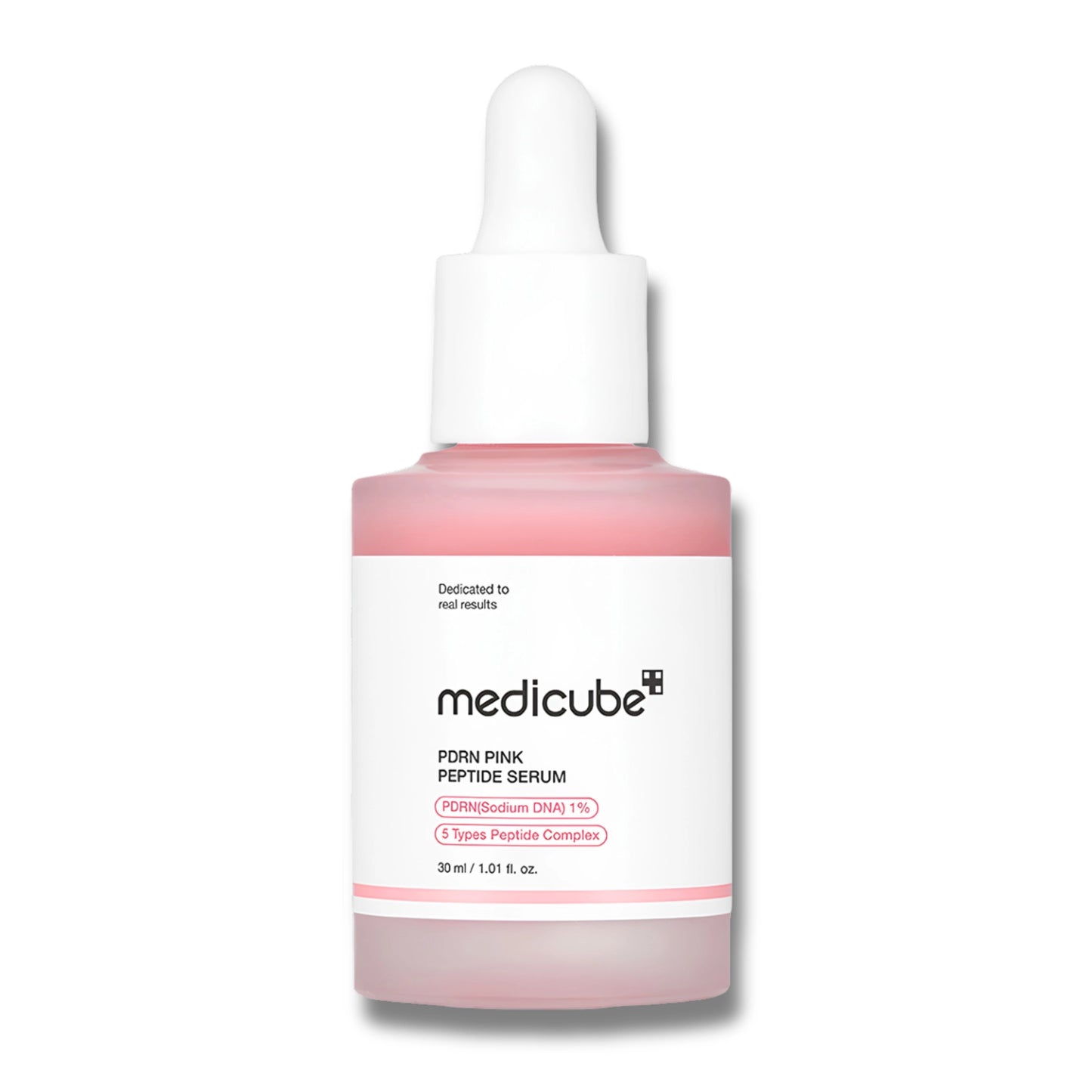 Front view of the MEDICUBE Collagen PDRN Pink Peptide Serum bottle