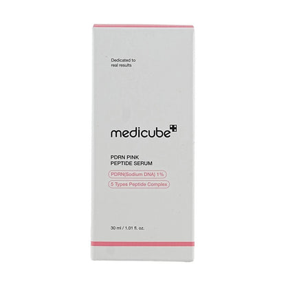 Angled front view of the MEDICUBE Collagen PDRN Pink Peptide Serum box