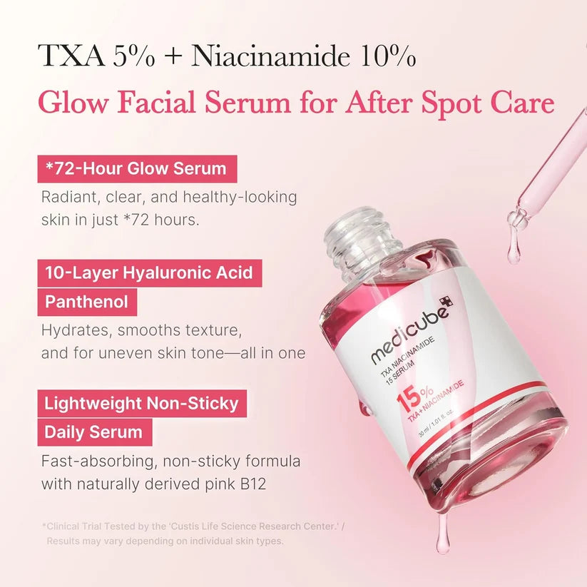Infographic showing 72 hour glow claim and 10 layer hyaluronic acid hydration