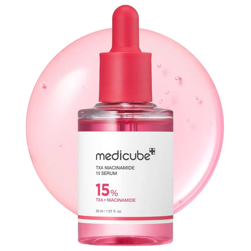 Product shot of the Medicube TXA Niacinamide 15 Serum bottle