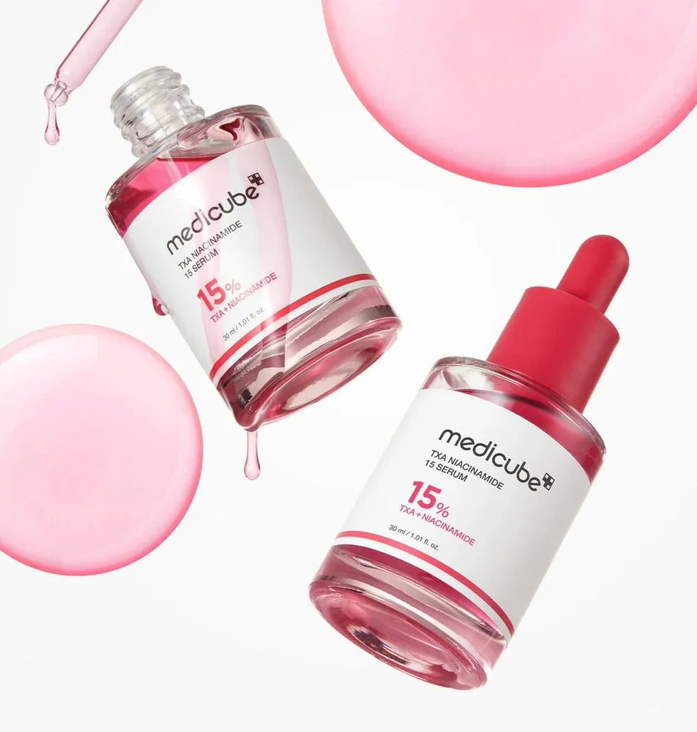 Medicube TXA Niacinamide 15 Serum bottle shown with its dropper