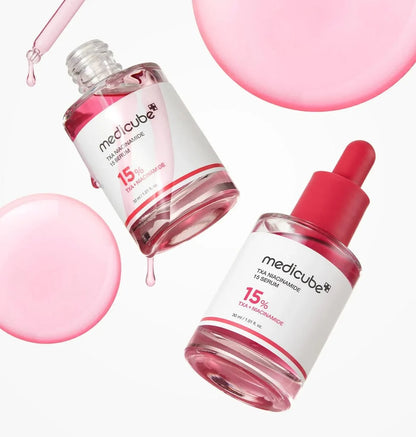 Medicube TXA Niacinamide 15 Serum bottle shown with its dropper