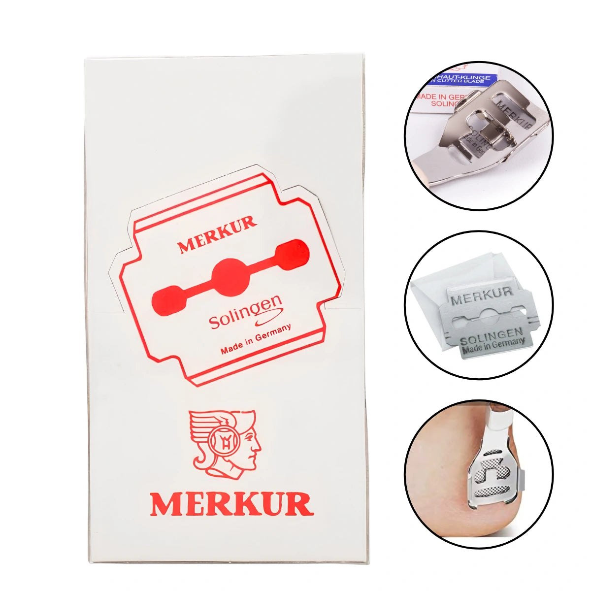 MERKUR callus remover blades box of 10 carbon steel