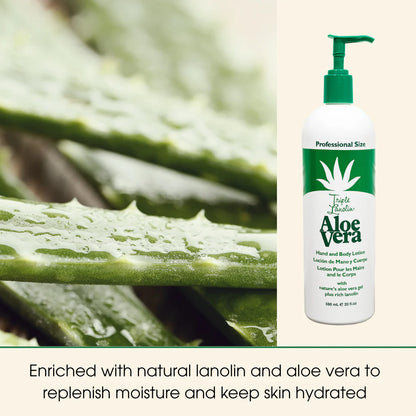 Moisturizing hand and body lotion with aloe vera in 1 gallon container