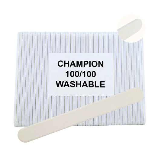 Nail File 100/100 Grit Round White for professional nail technicians 50 pack wholesale