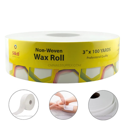 Non-woven waxing strip roll 3 inch by 100 yards for professional salon and at-home hair removal