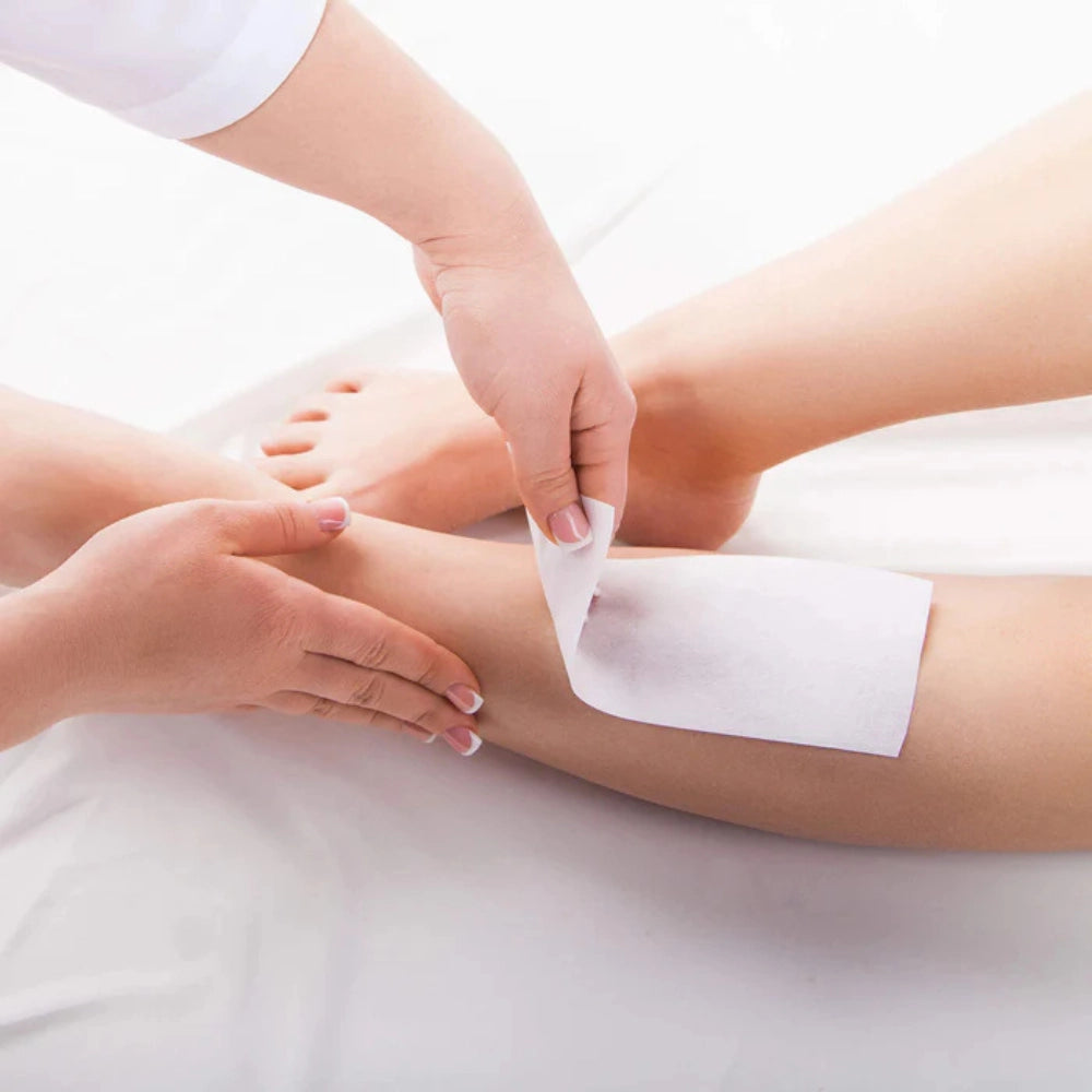 Non-woven waxing strips for full-body hair removal including legs arms and back 