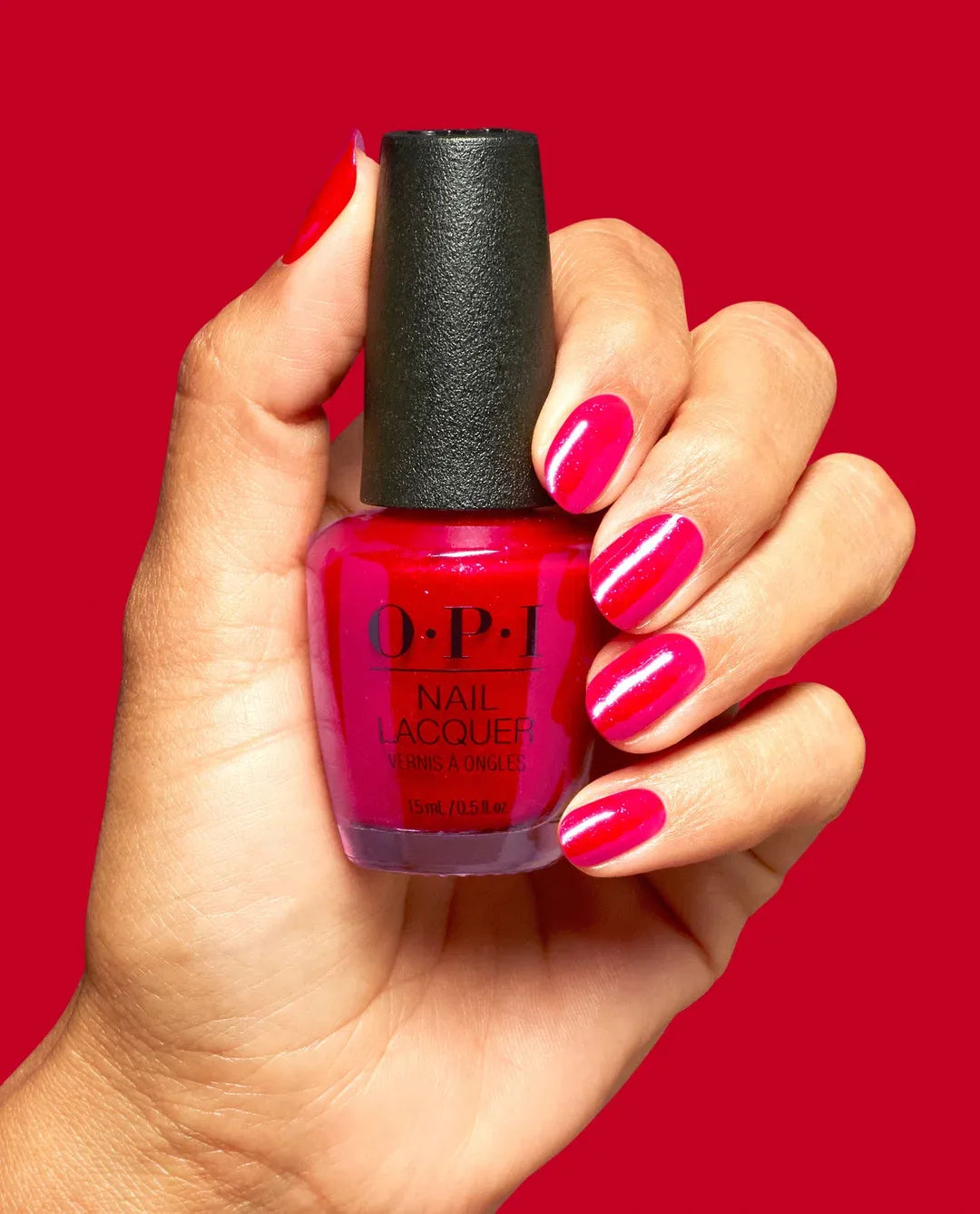 OPI Big Apple Energy S072 red shimmer nail lacquer bottle