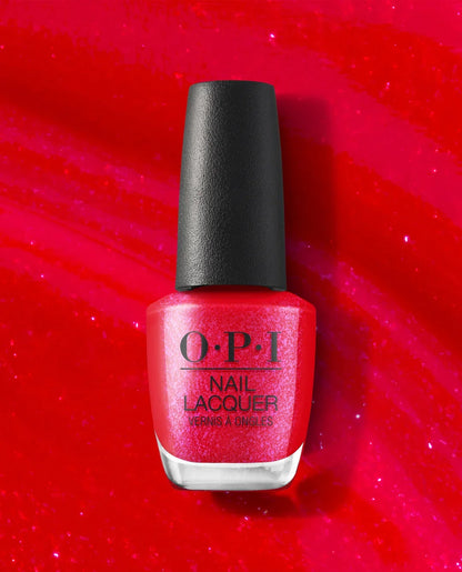 OPI Big Apple Energy S072 red shimmer nail polish