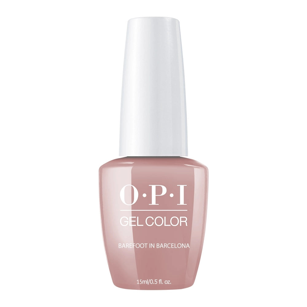 OPI GelColor Barefoot In Barcelona E41 nude gel nail polish bottle front view