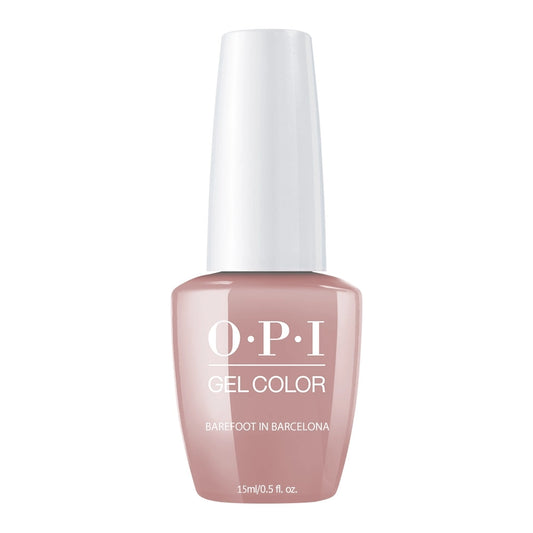 OPI GelColor Barefoot In Barcelona E41 nude gel nail polish bottle front view