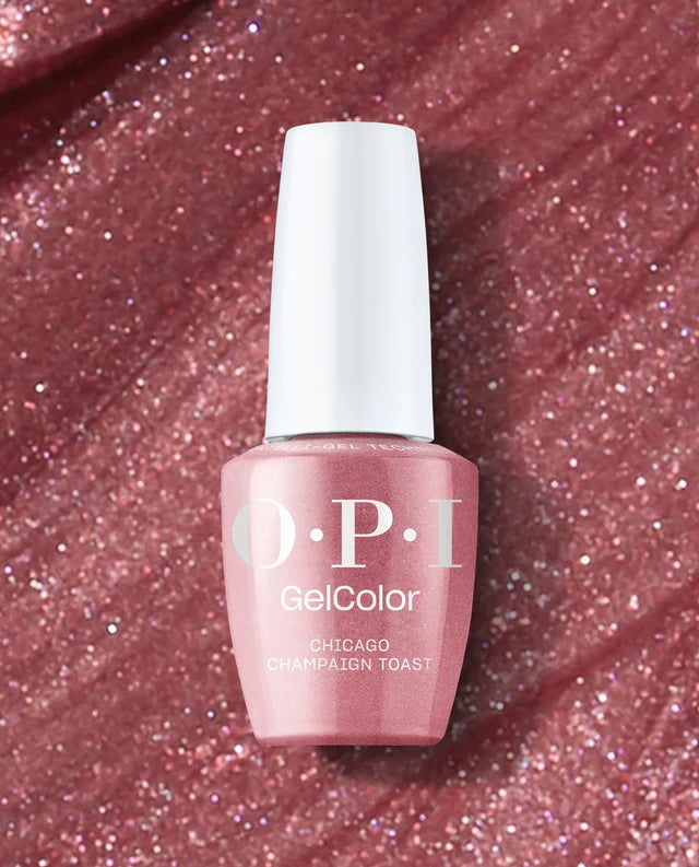 OPI GelColor Chicago Champagne Toast S63 fine pink gel nail polish bottle front view