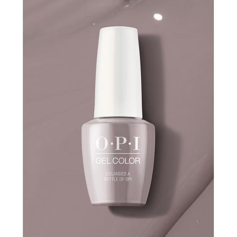 OPI GelColor Icelanded a Bottle of OPI I53 dove beige gel nail polish bottle front view