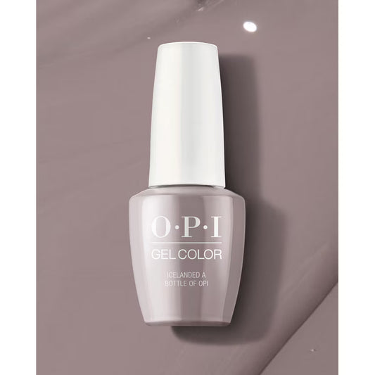OPI GelColor Icelanded a Bottle of OPI I53 dove beige gel nail polish bottle front view