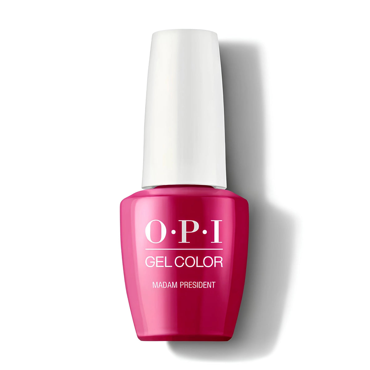 OPI GelColor Madam President W62 commanding red gel nail polish bottle front view