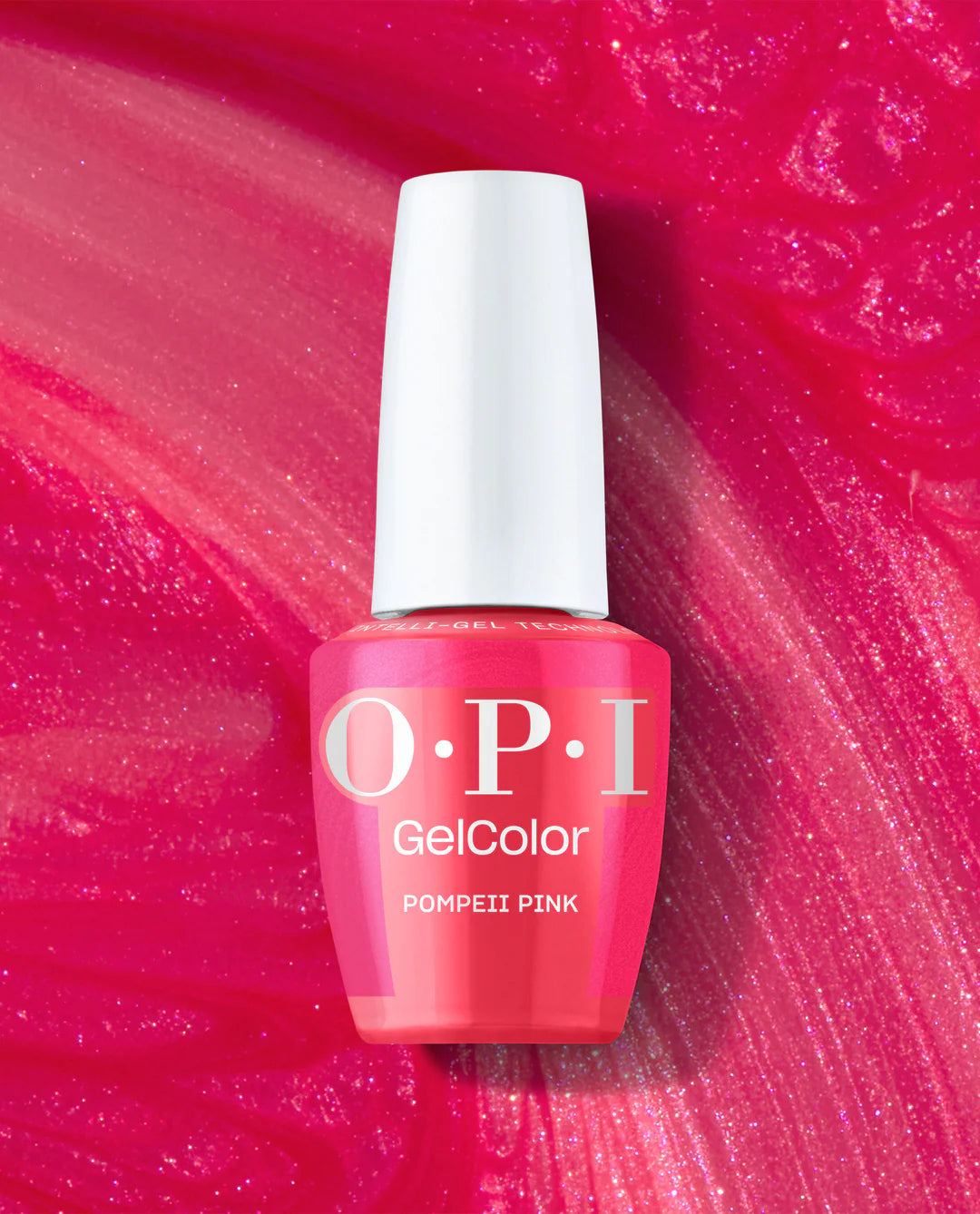 OPI GelColor Pompeii Pink S067 hot pink shimmer gel polish bottle
