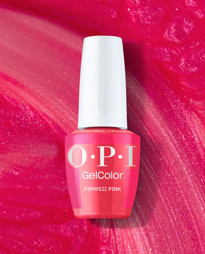 OPI GelColor Pompeii Pink S067 hot pink shimmer gel polish bottle
