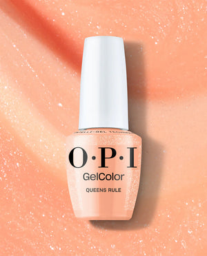 OPI GelColor Queens Rule S066 peach shimmer gel polish bottle
