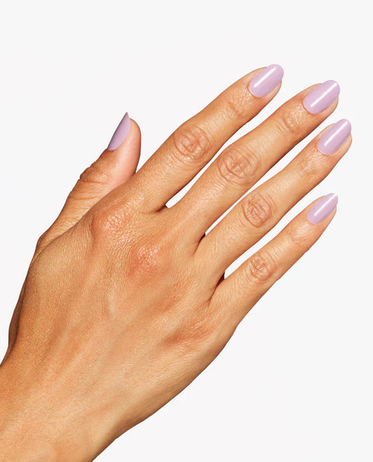 Lavender crème swatch stick showing OPI GelColor Mod About Me GC S064 gel polish finish and tone.