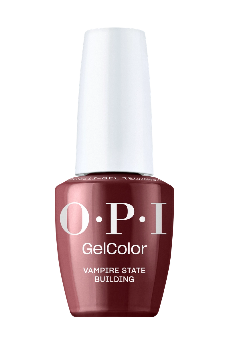 OPI GelColor Vampire State Building burgundy red gel polish bottle F042
