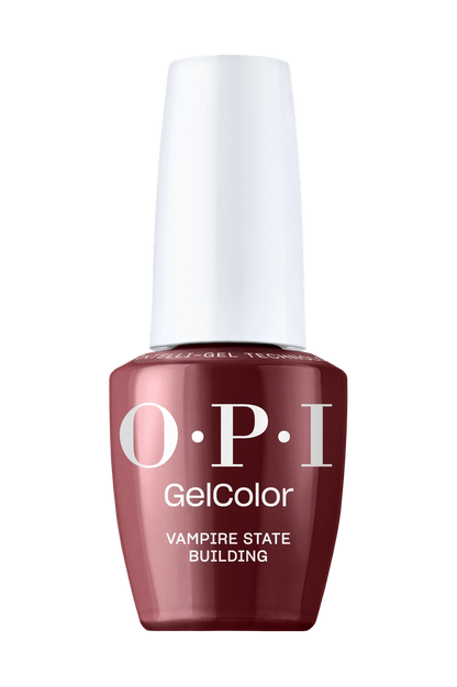 OPI GelColor Vampire State Building burgundy red gel polish bottle F042
